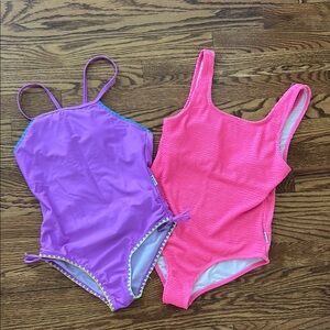 Limeapple Purple and Pink One-Piece Swimsuits (2)